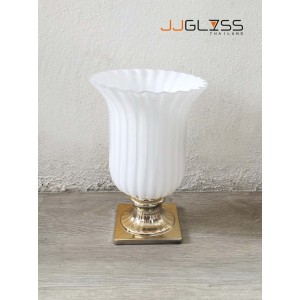 WHITE-H1320-25TCYP - WHITE Handmade Colour Vase